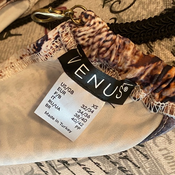 Venus Animal Print Maxi Dress Gold Chain Straps Elastic Waist XS - Picture 4 of 10